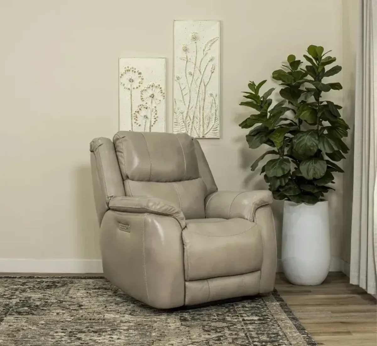 Galaxy Taupe Zero Gravity Power Recliner with Adjustable Headrest...