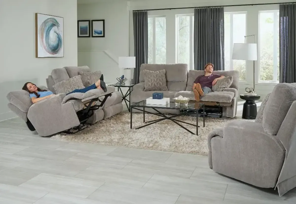 Renaldo Stone Gray Zero Gravity Power Reclining Sofa