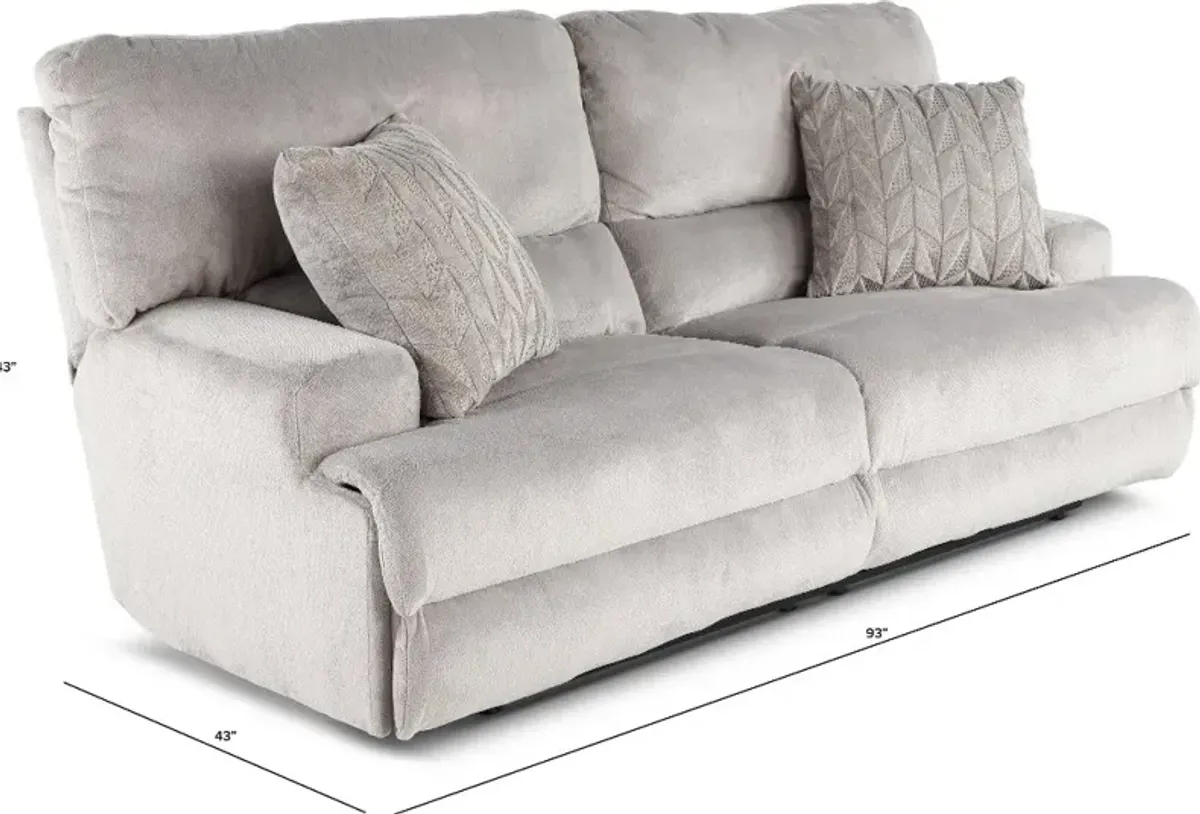 Renaldo Stone Gray Zero Gravity Power Reclining Sofa