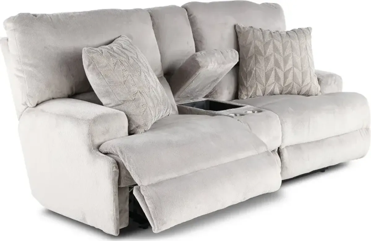 Renaldo Stone Gray Zero Gravity Power Reclining Loveseat