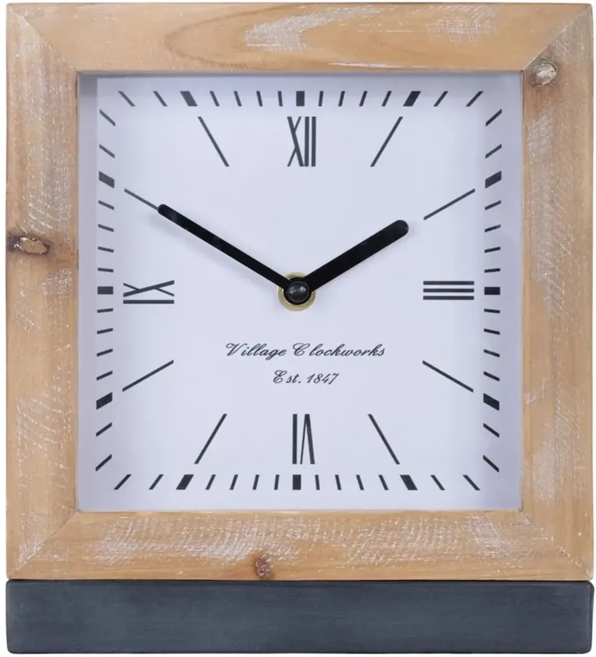 Squared Wood Framed Table Clock