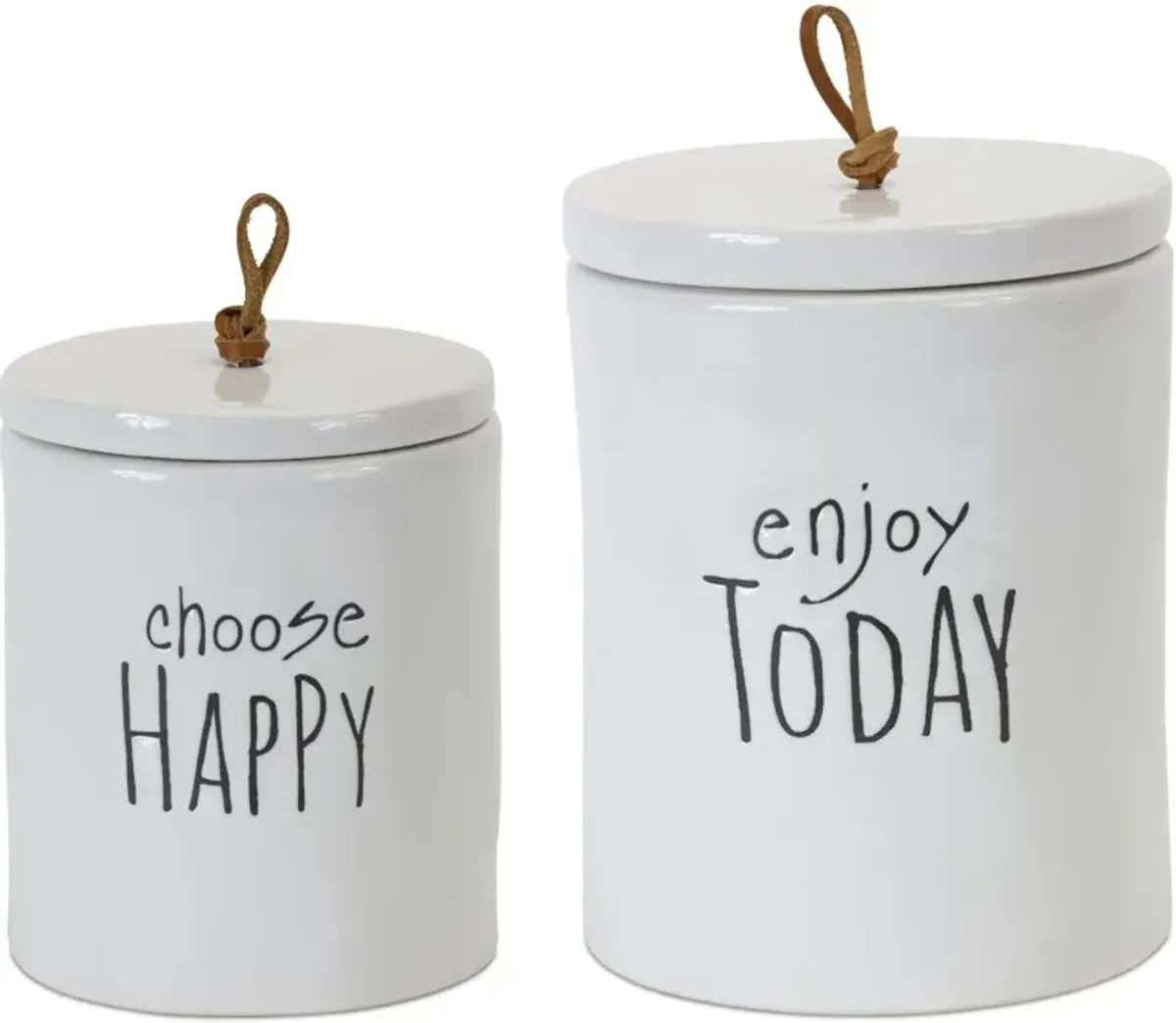 Small White Stoneware Canister