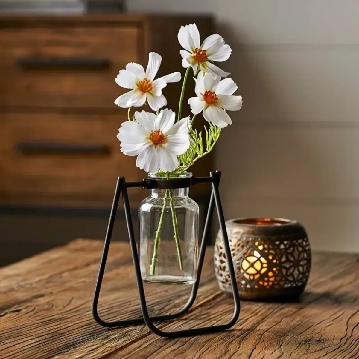 Iron and Glass Jar With Stand