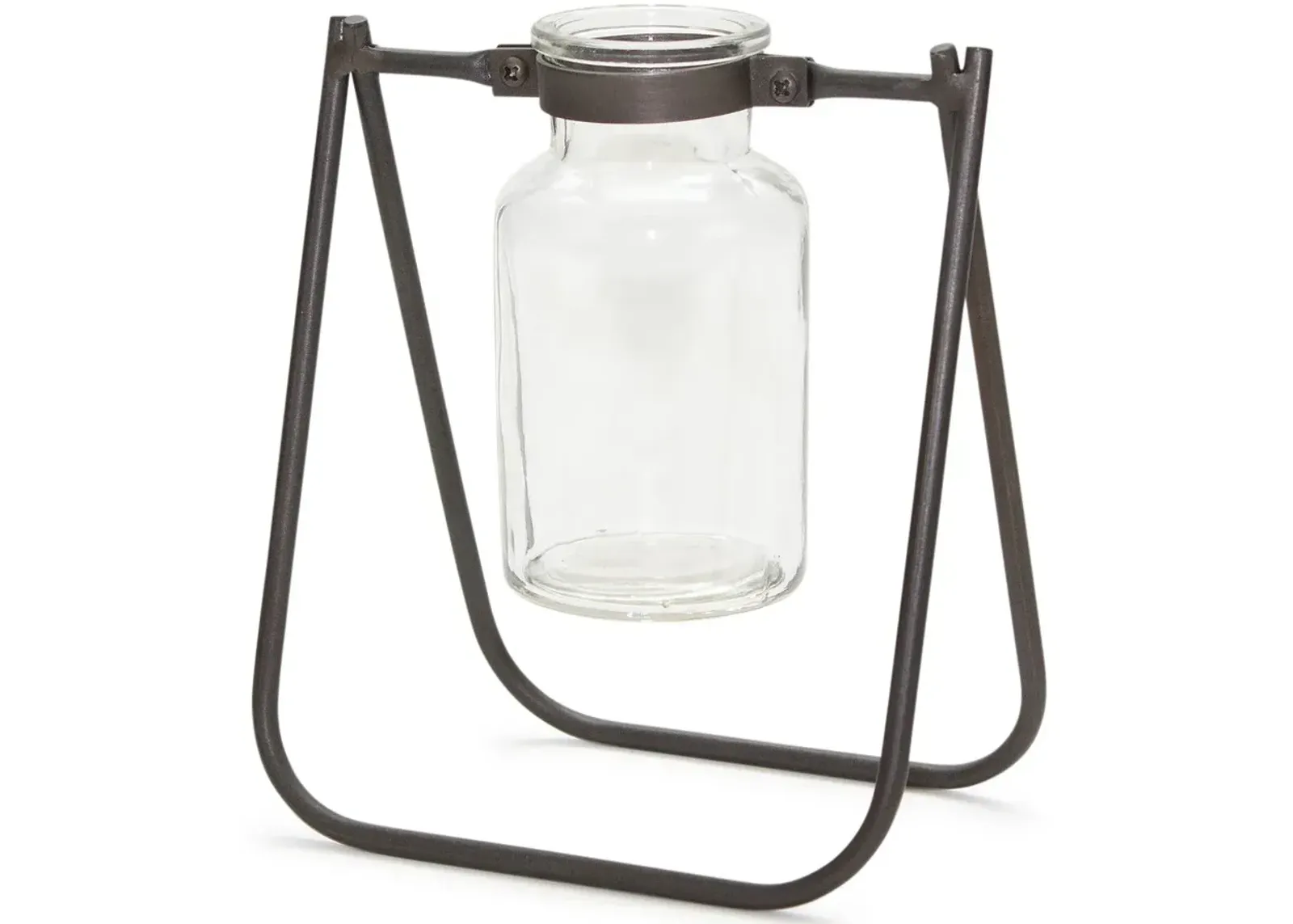 Iron and Glass Jar With Stand