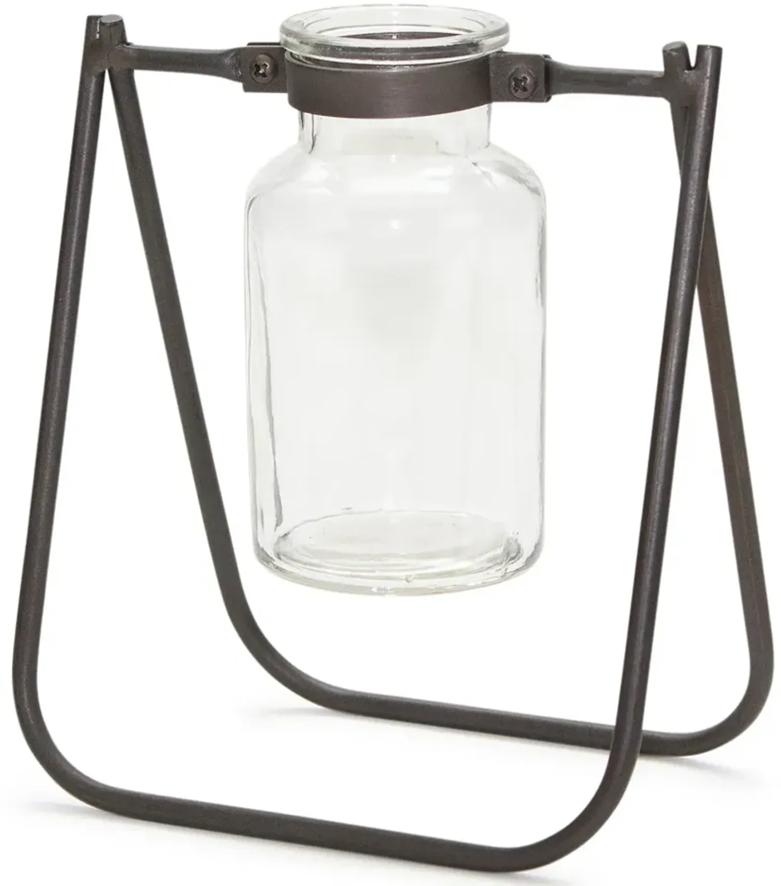 Iron and Glass Jar With Stand