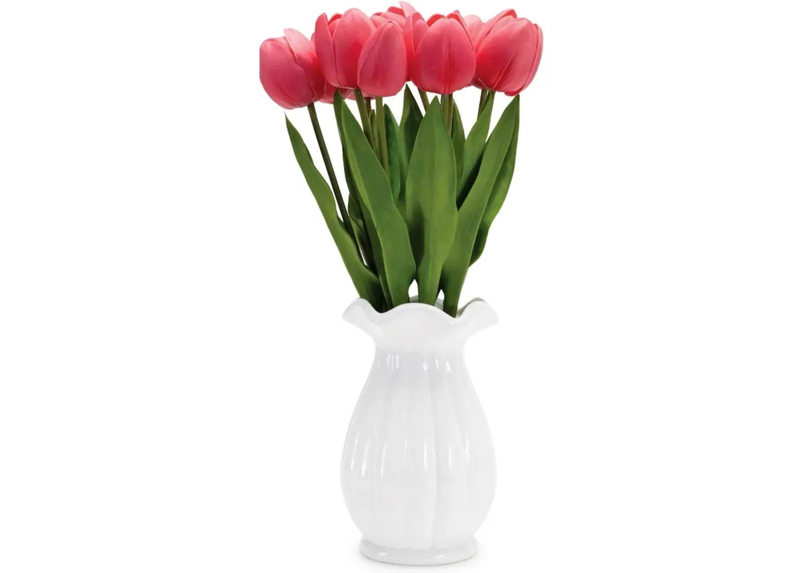 15.75 Inch Red Tulips in Vase