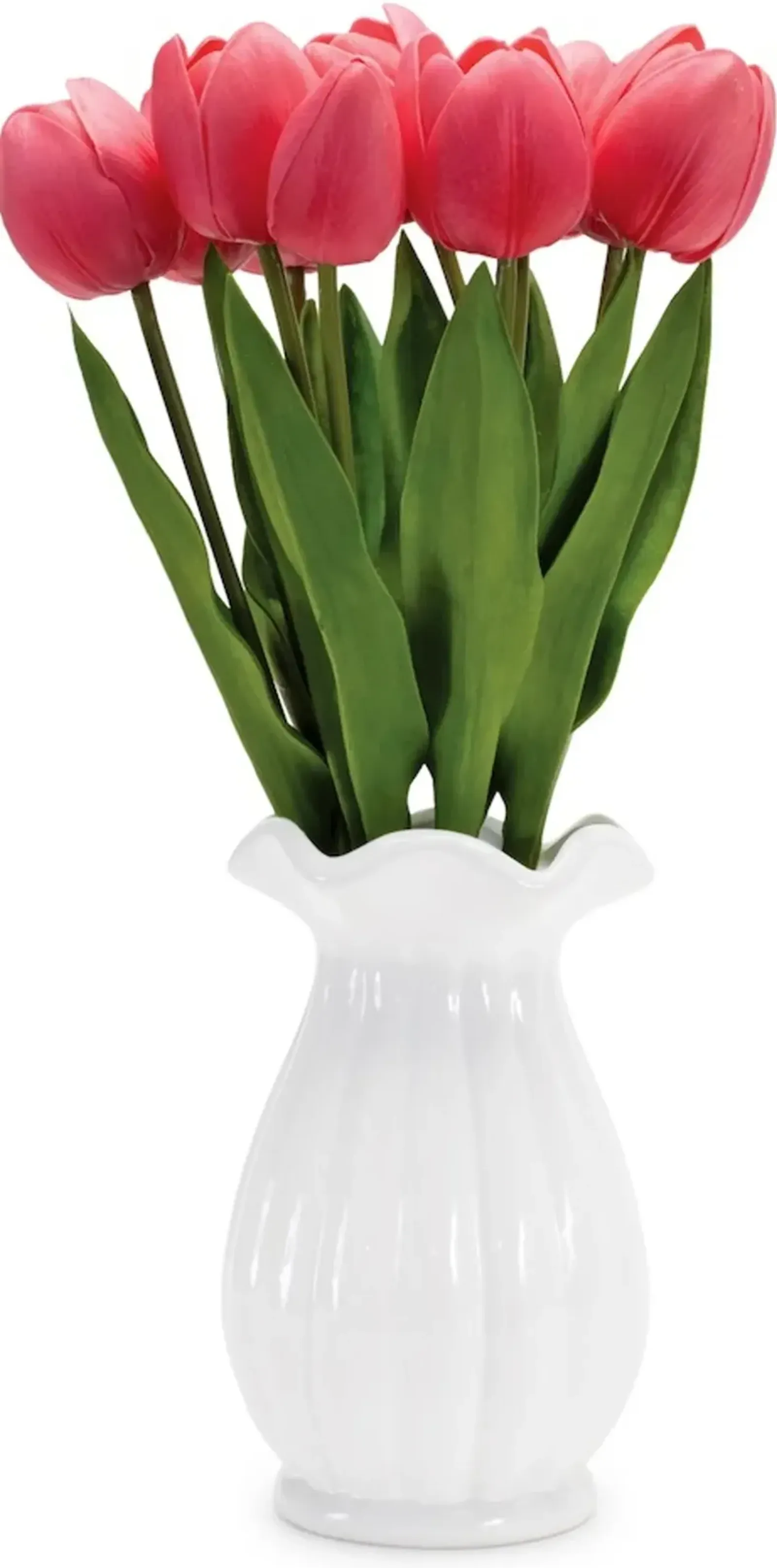 15.75 Inch Red Tulips in Vase