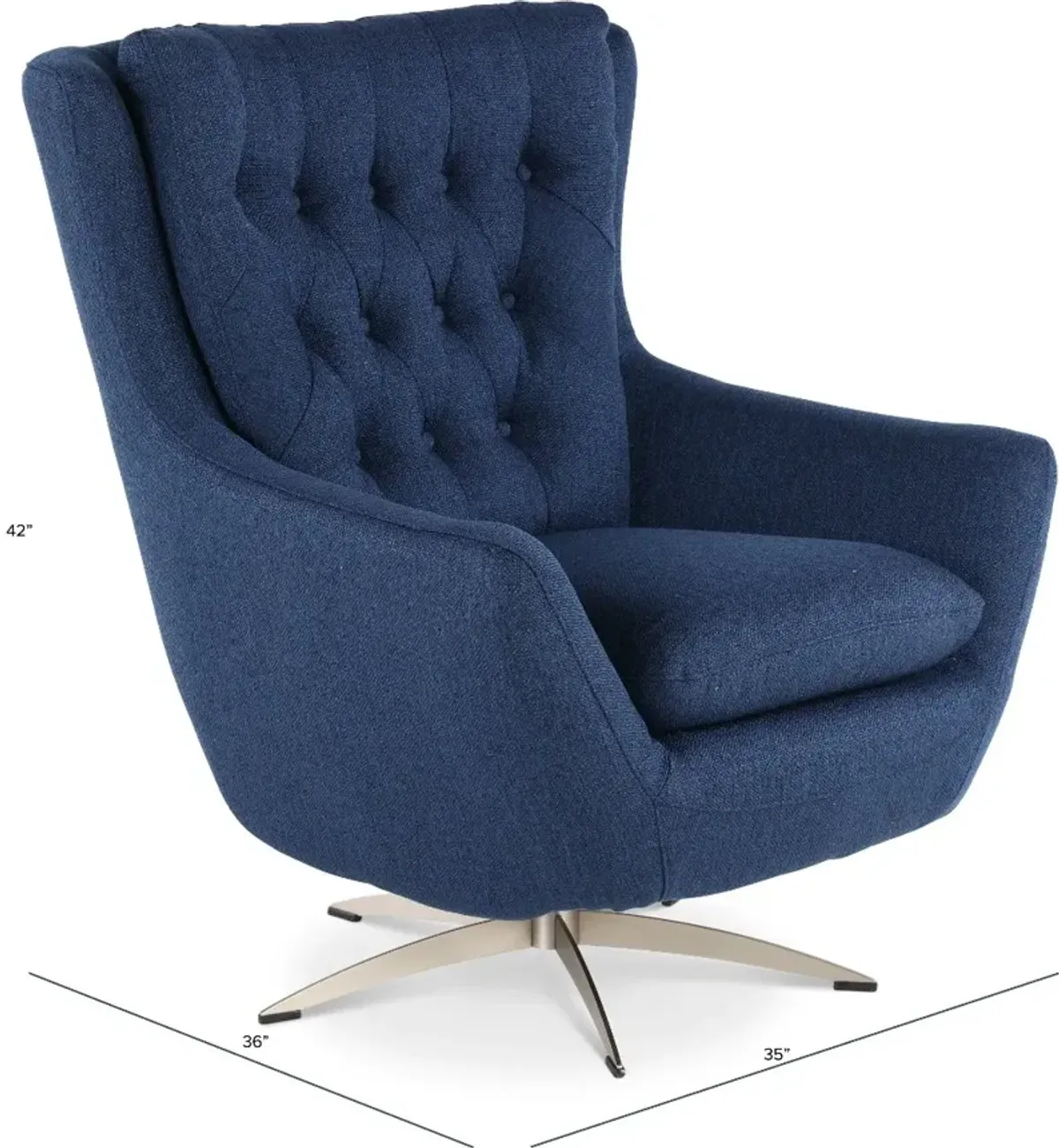 Meg Blue Swivel Accent Chair