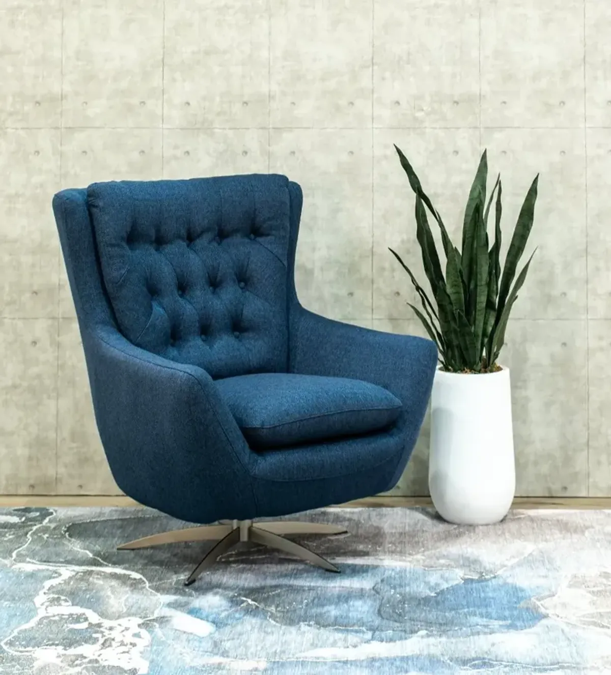 Meg Blue Swivel Accent Chair