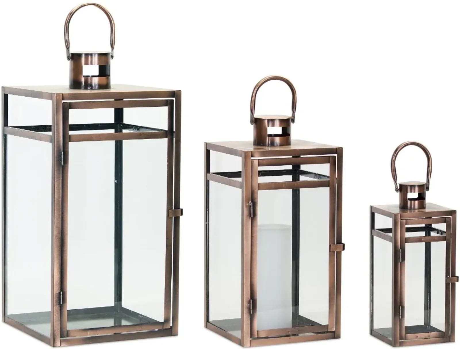 Large 20.5 Inch Glass and Metal Lantern