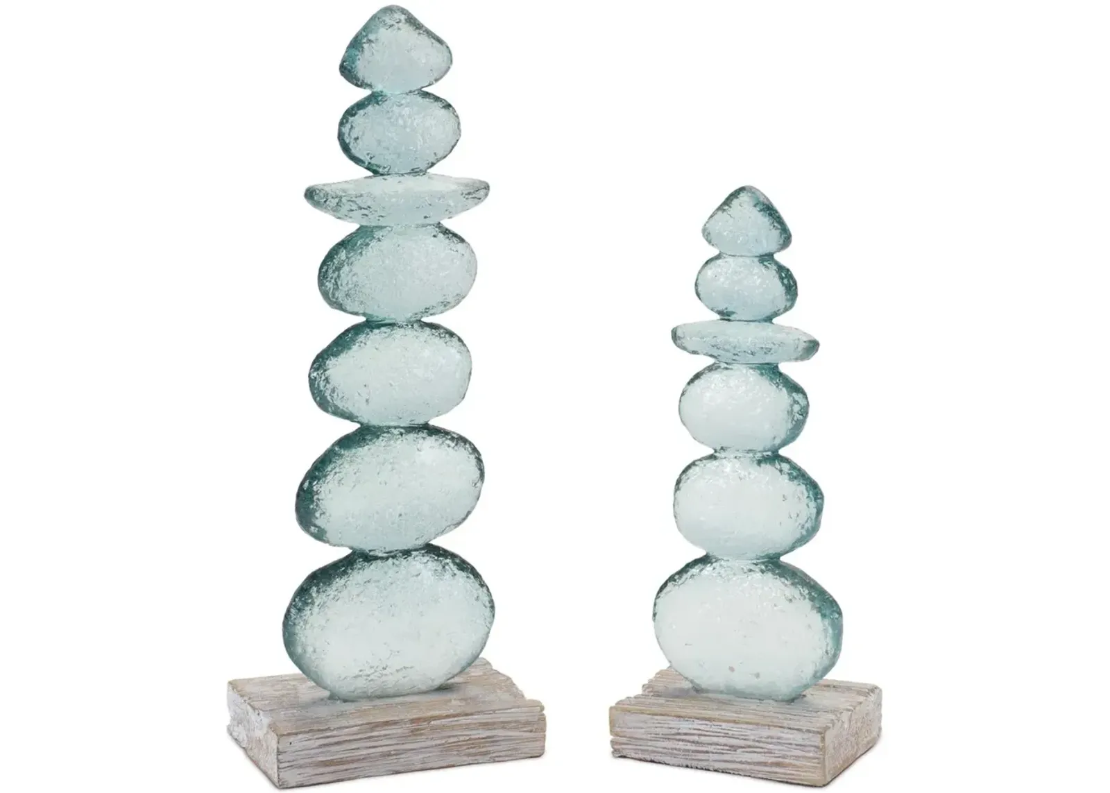 Large 10.25 Inch Blue Glass Rock Sculpture