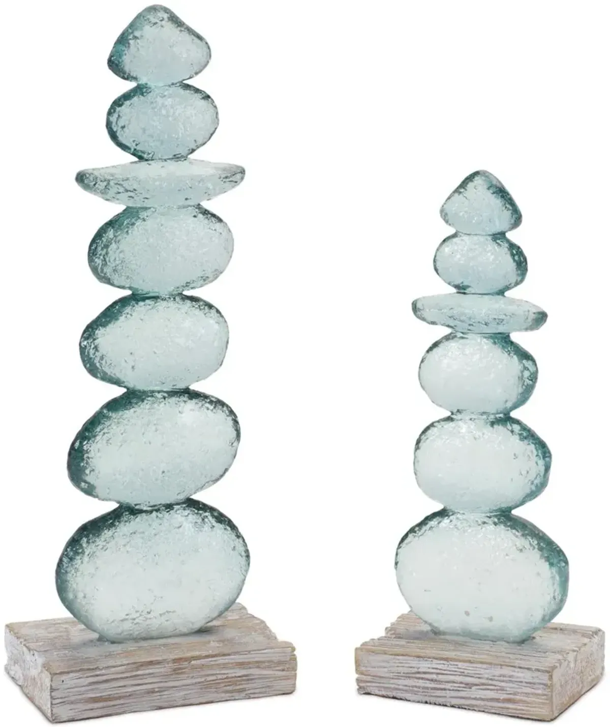 Large 10.25 Inch Blue Glass Rock Sculpture