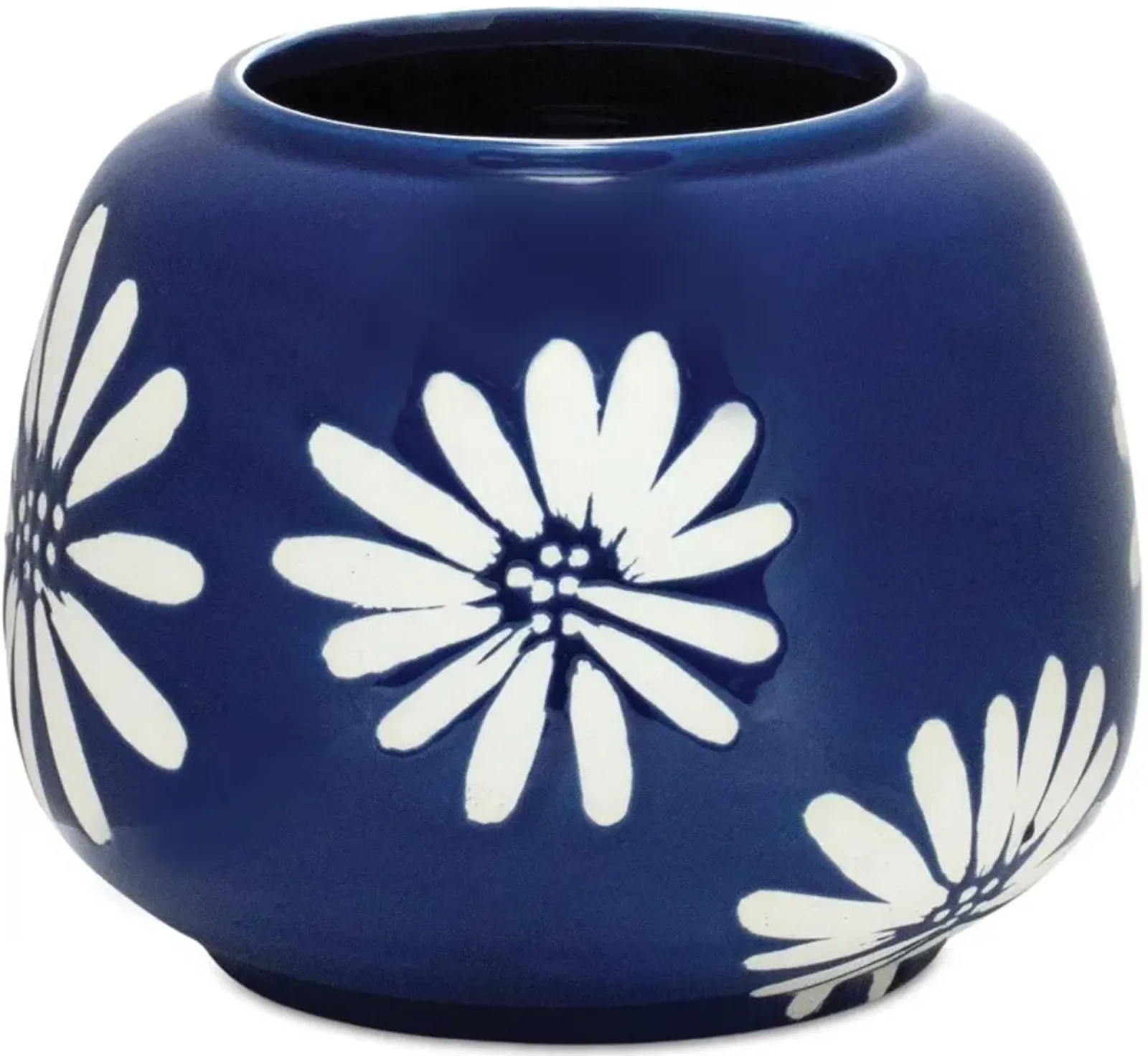 5.5-Inch Blue and White Flower Ceramic Pot