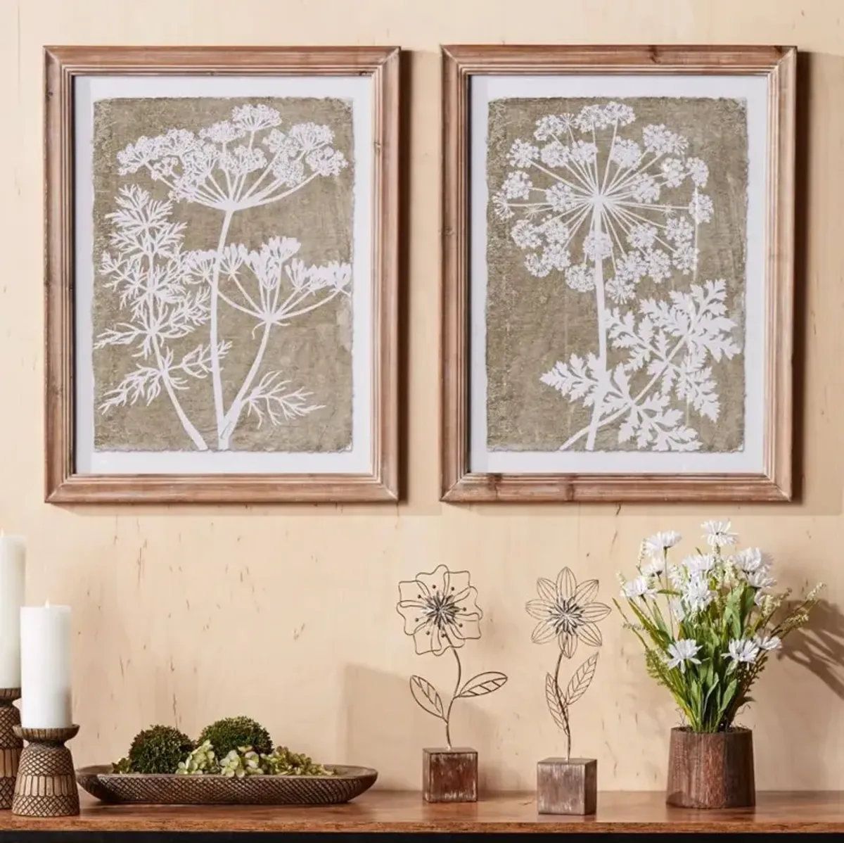 Assorted Floral Wall Art Print with Wood Frame