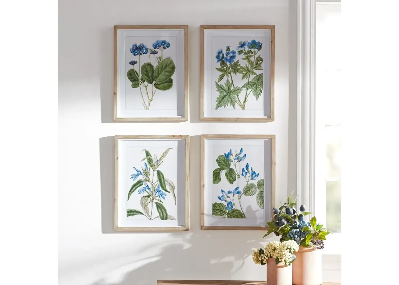 Assorted Framed Blue Floral Print