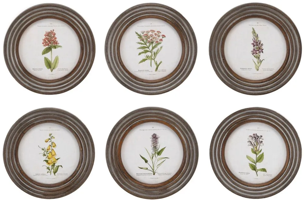 Assorted Wood Framed Floral Prints