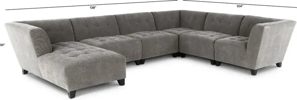 Belaire Gray Modular 6 Piece Sectional