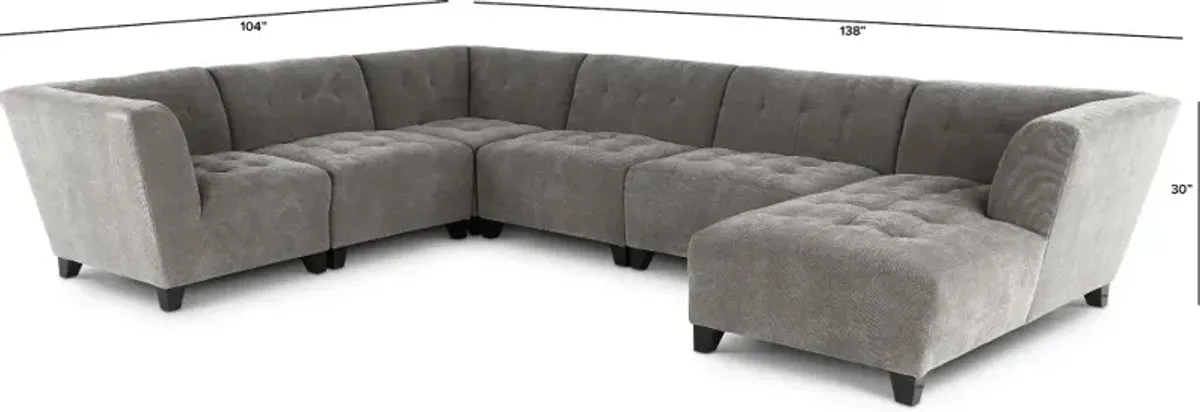 Belaire Gray Modular 6 Piece Sectional