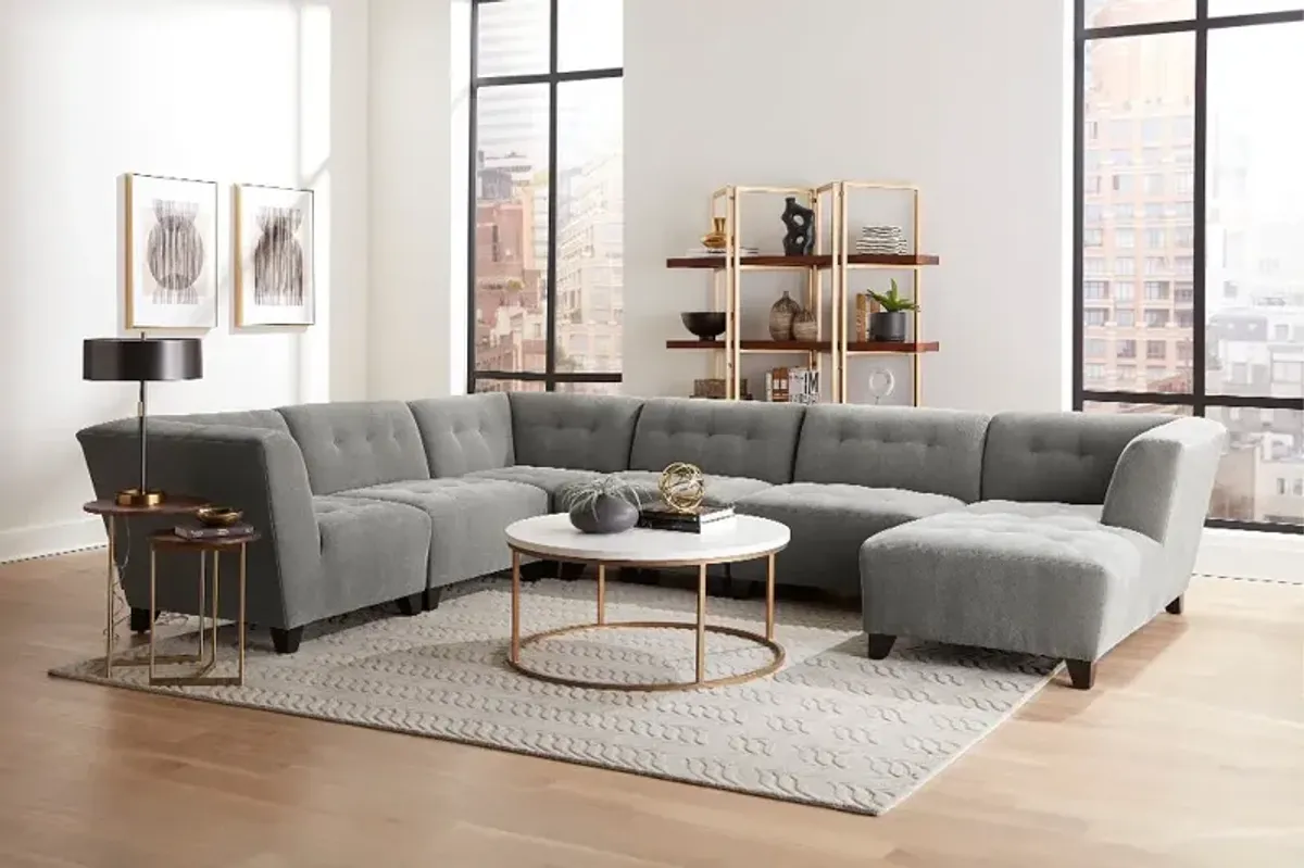 Belaire Gray Modular 6 Piece Sectional