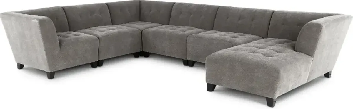 Belaire Gray Modular 6 Piece Sectional