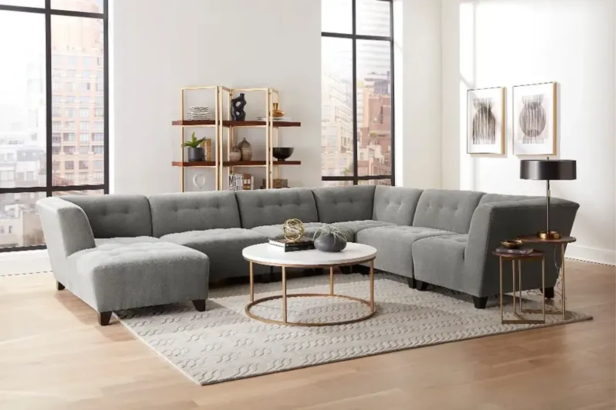 Belaire Gray Modular 6 Piece Sectional