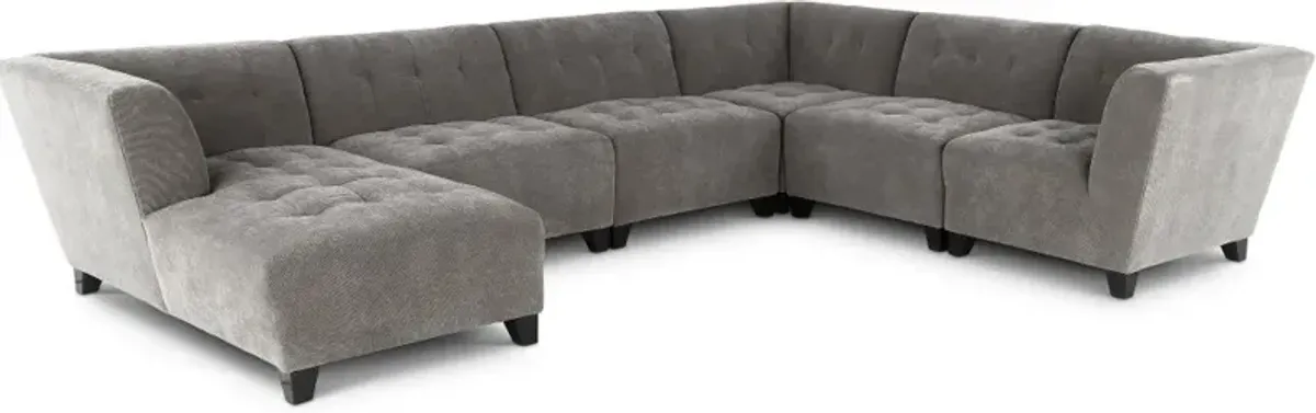 Belaire Gray Modular 6 Piece Sectional