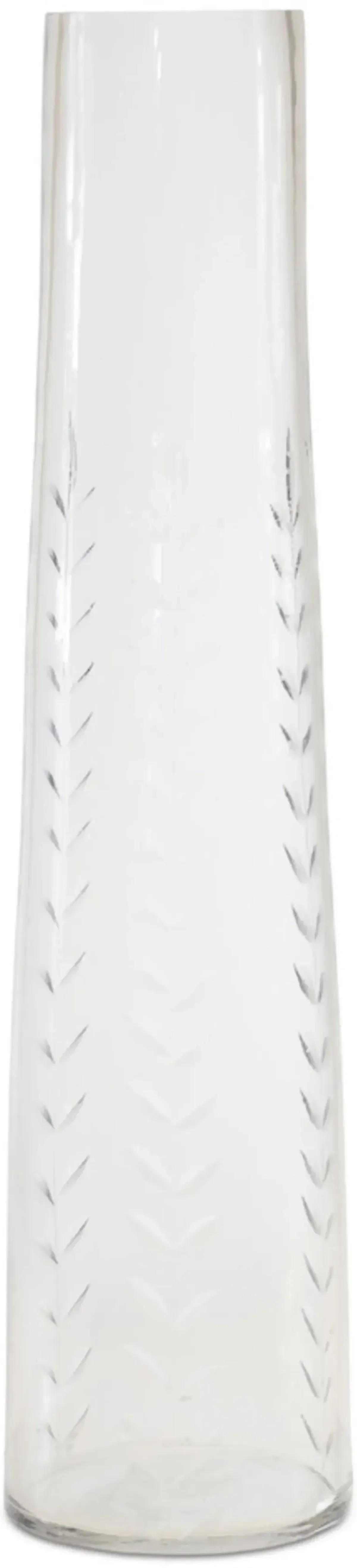 11 Inch White Glass Vase