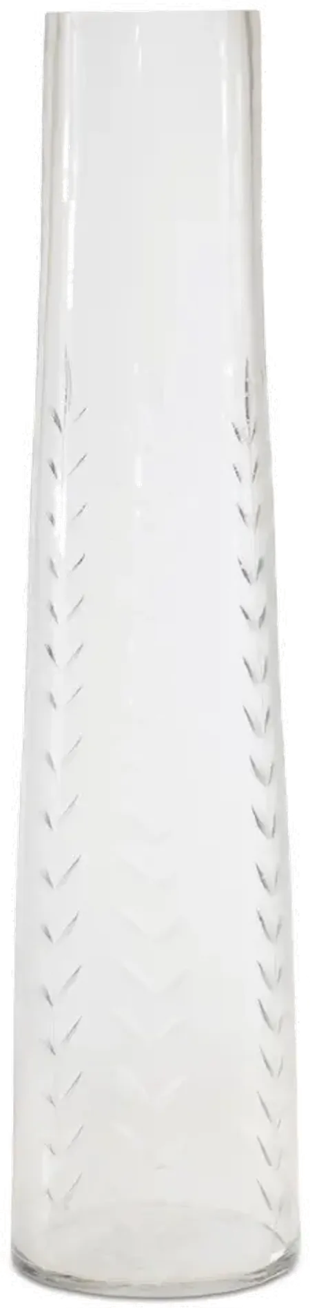 11 Inch White Glass Vase