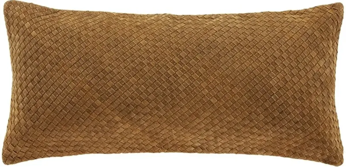 Woven Suede and Basket Weave Pillow