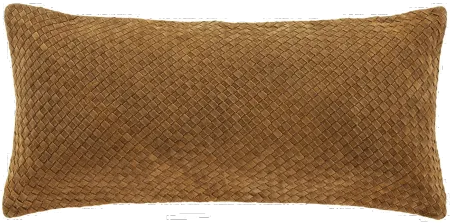 Woven Suede and Basket Weave Pillow