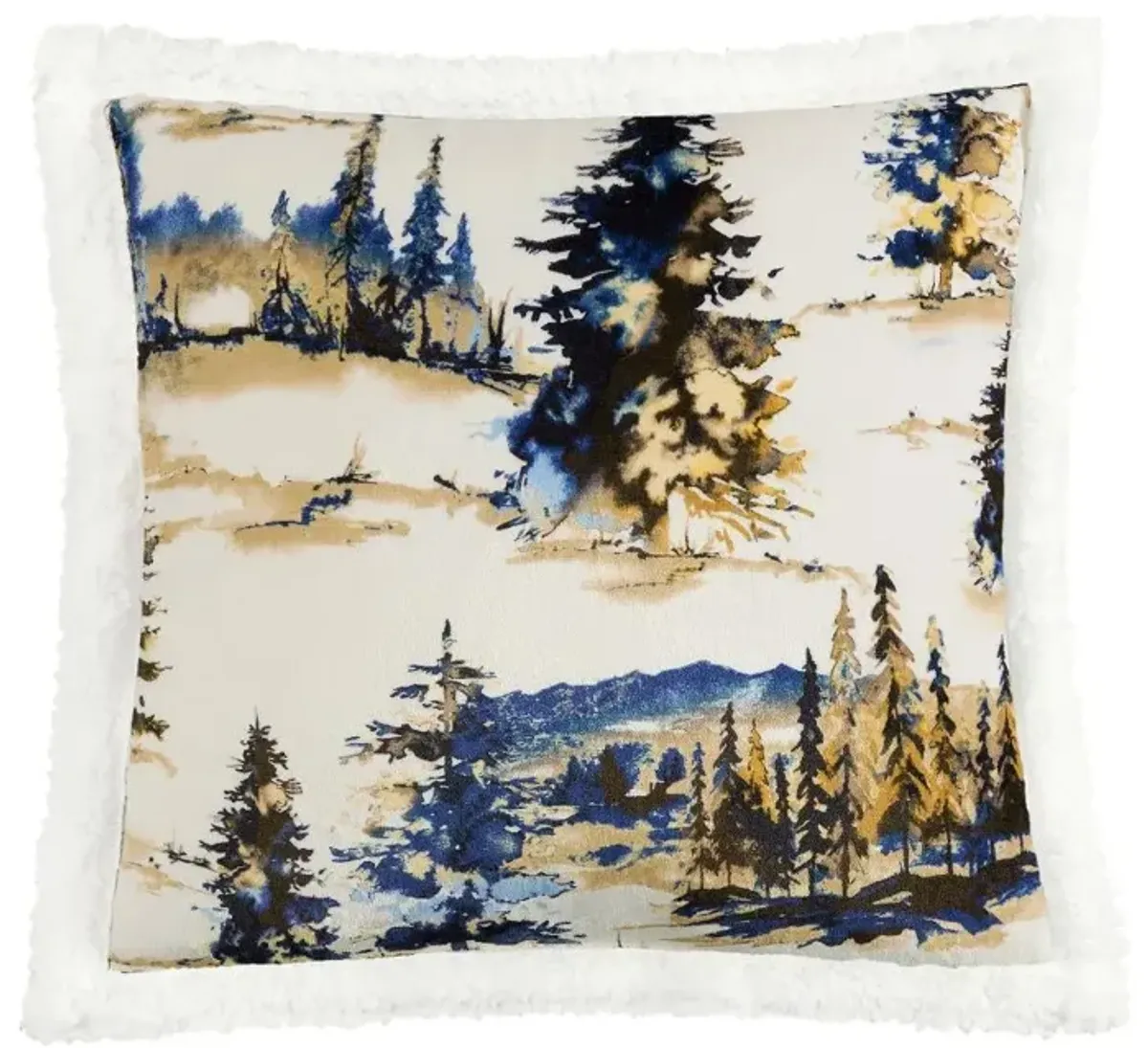 Horse Campfire Sherpa Accent Pillow