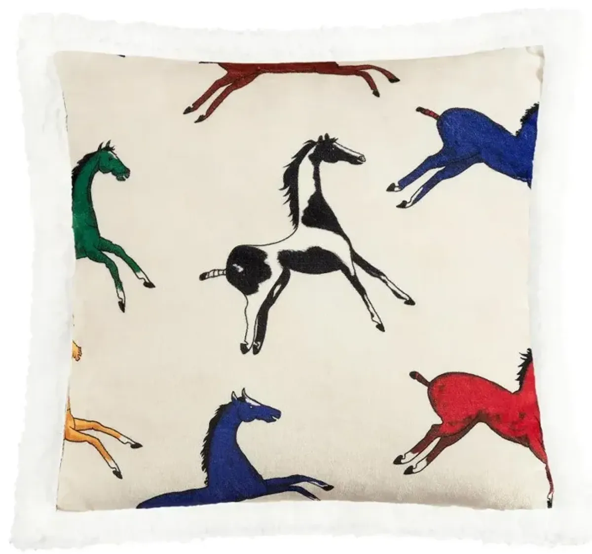 Horse Campfire Sherpa Accent Pillow