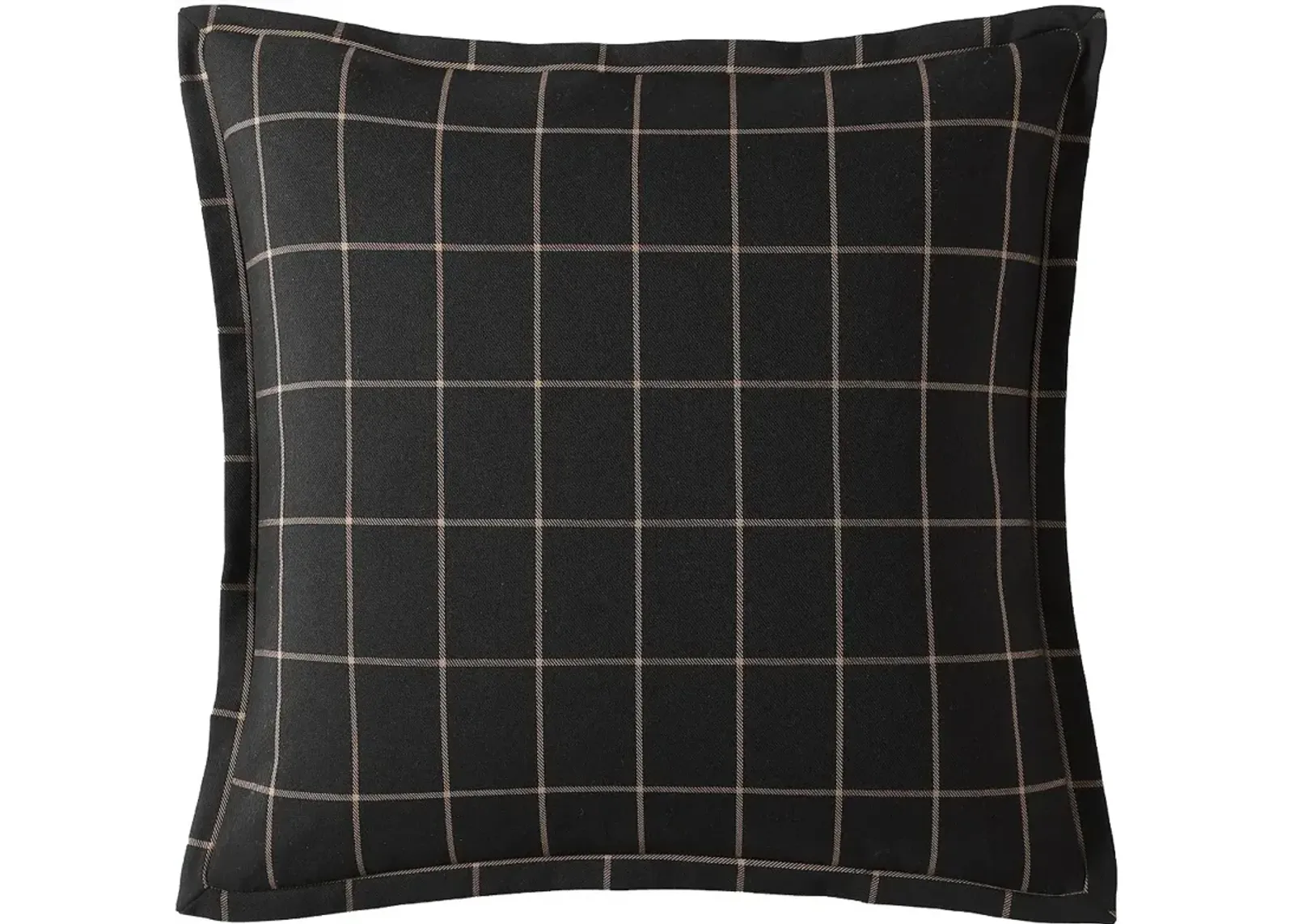 27" Black Windowpane Plaid Euro Sham