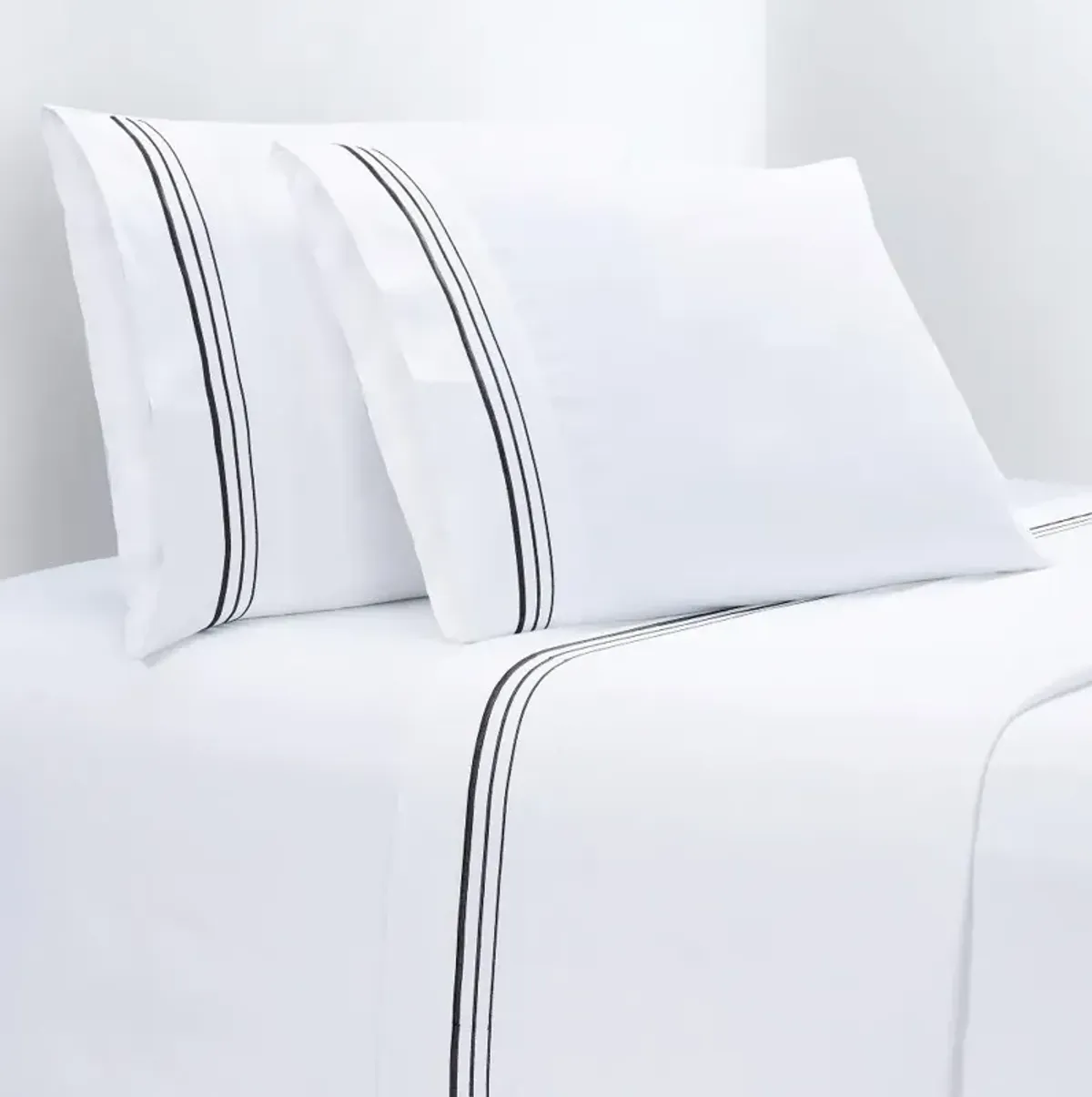 White Embroidered Queen 4-Piece Sheet Set