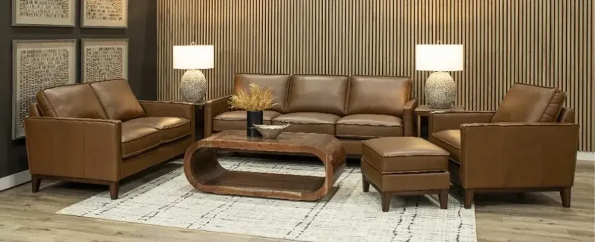 Weston Brown Leather Loveseat