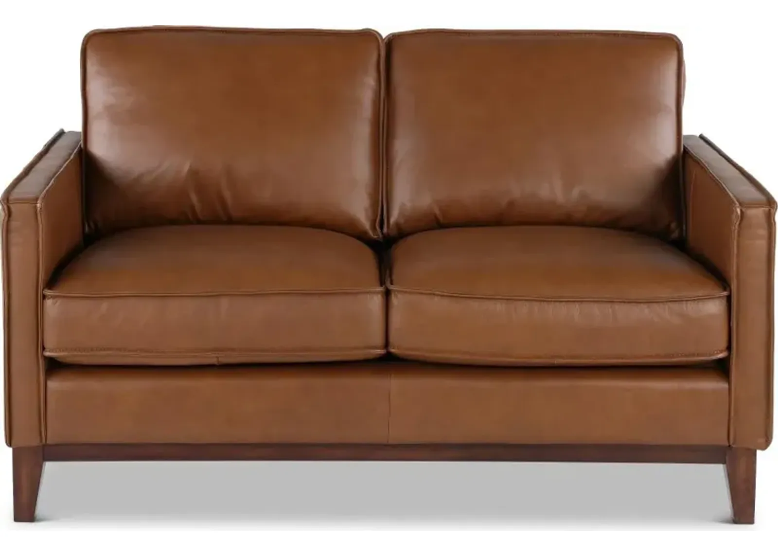 Weston Brown Leather Loveseat