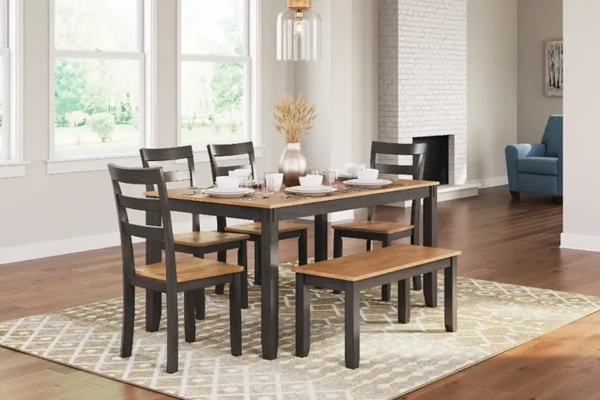 Sturlay Brown and Natural 6 Piece Dining Set