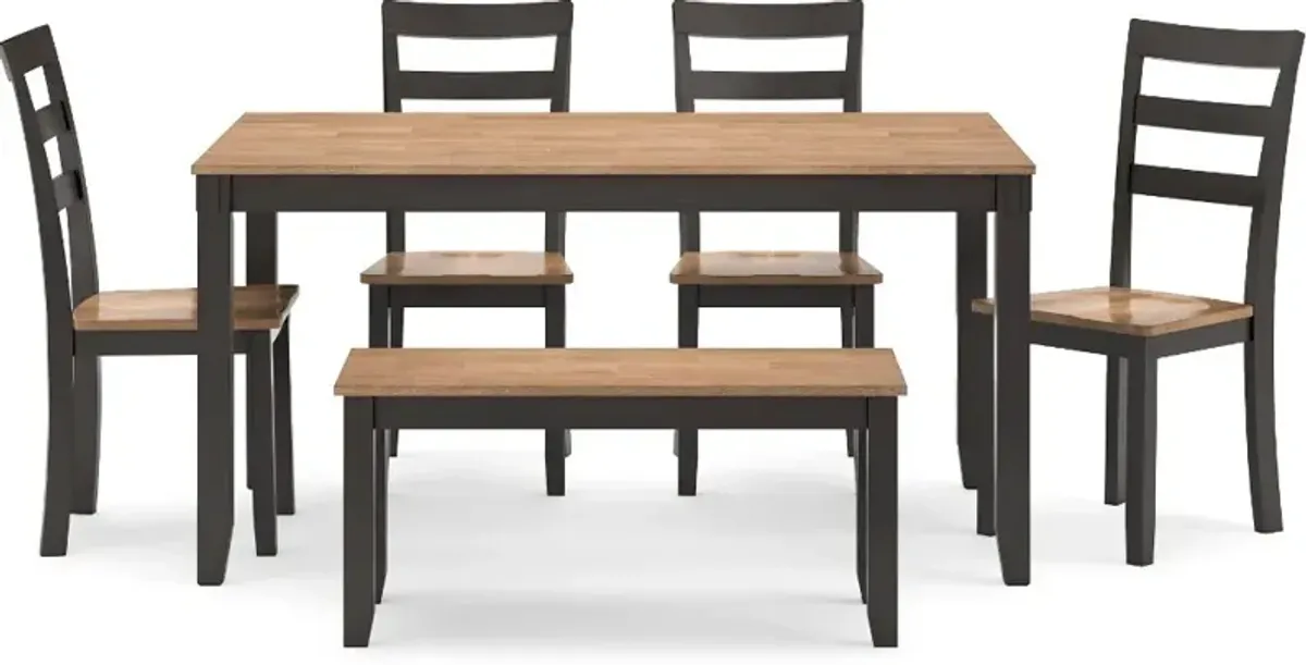 Sturlay Brown and Natural 6 Piece Dining Set