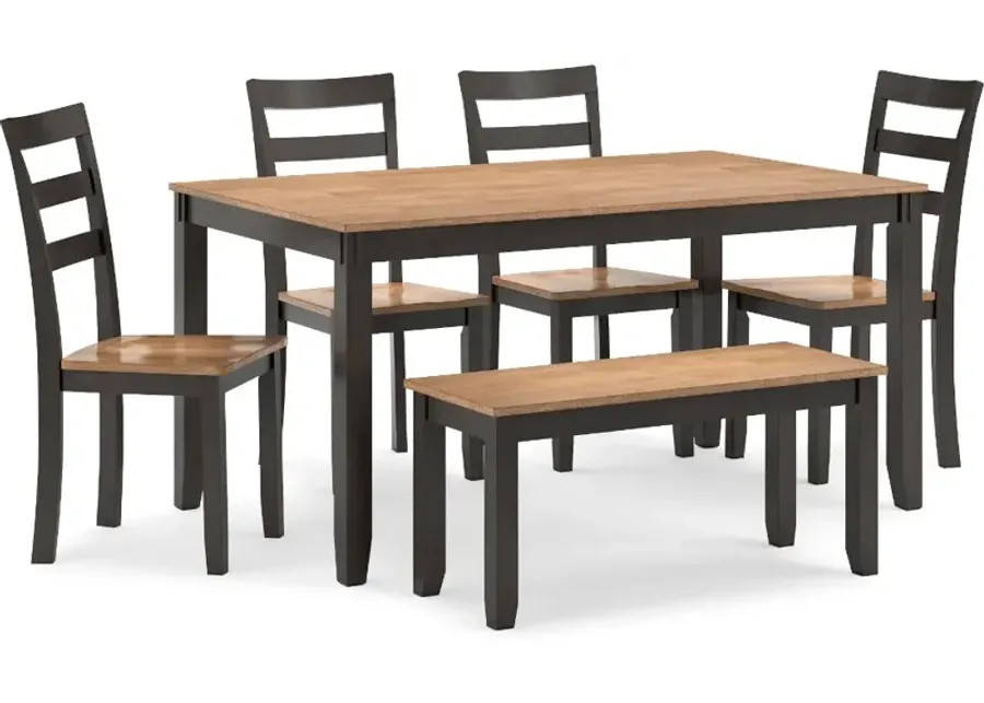 Sturlay Brown and Natural 6 Piece Dining Set