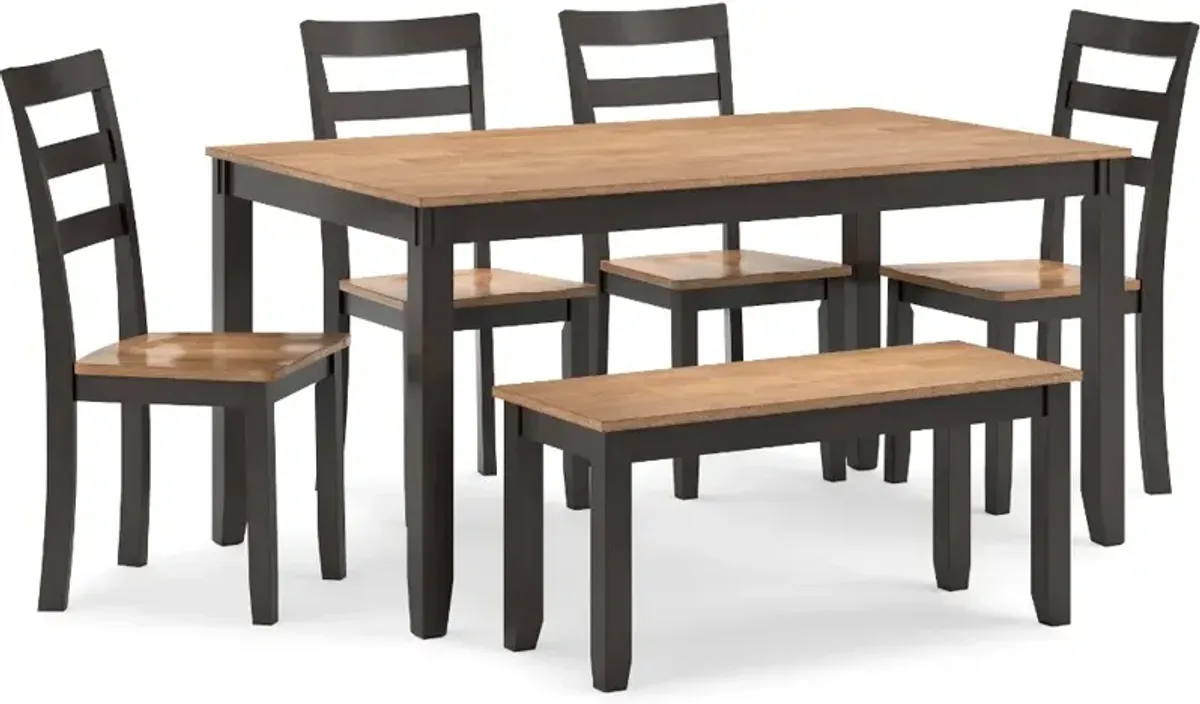 Sturlay Brown and Natural 6 Piece Dining Set