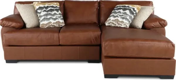 Cody Brown Leather-Match 2 Piece Sectional