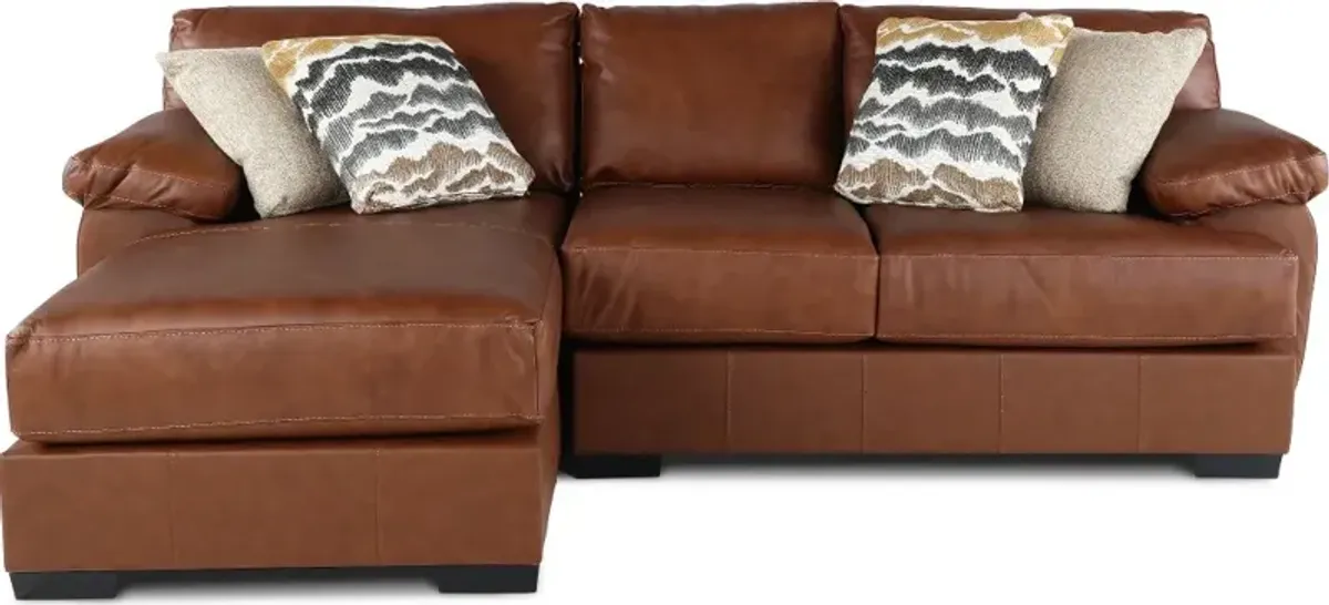 Cody Brown Leather-Match 2 Piece Sectional