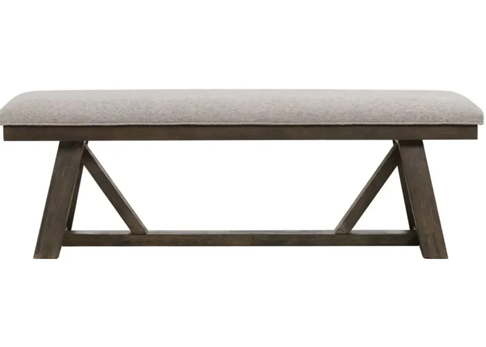 Hearst Dark Brown and Gray Upholstered Dining Bench