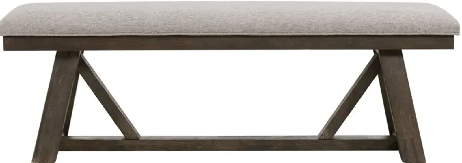 Hearst Dark Brown and Gray Upholstered Dining Bench