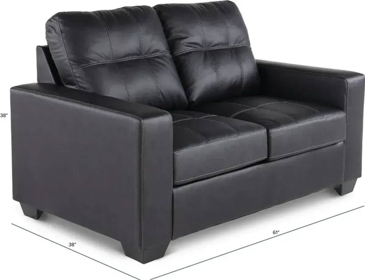 Barlin Black Loveseat