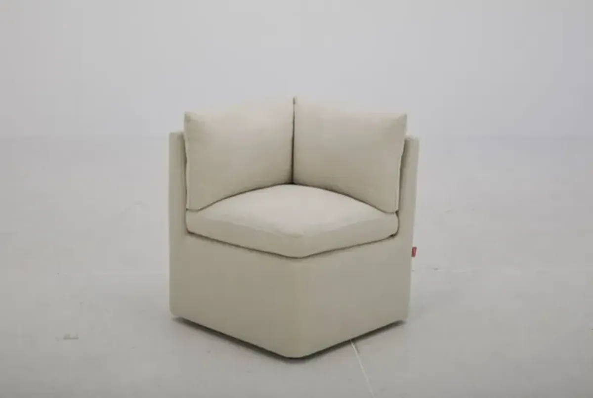 Banquet Frost White Upholstered Corner Dining Chair