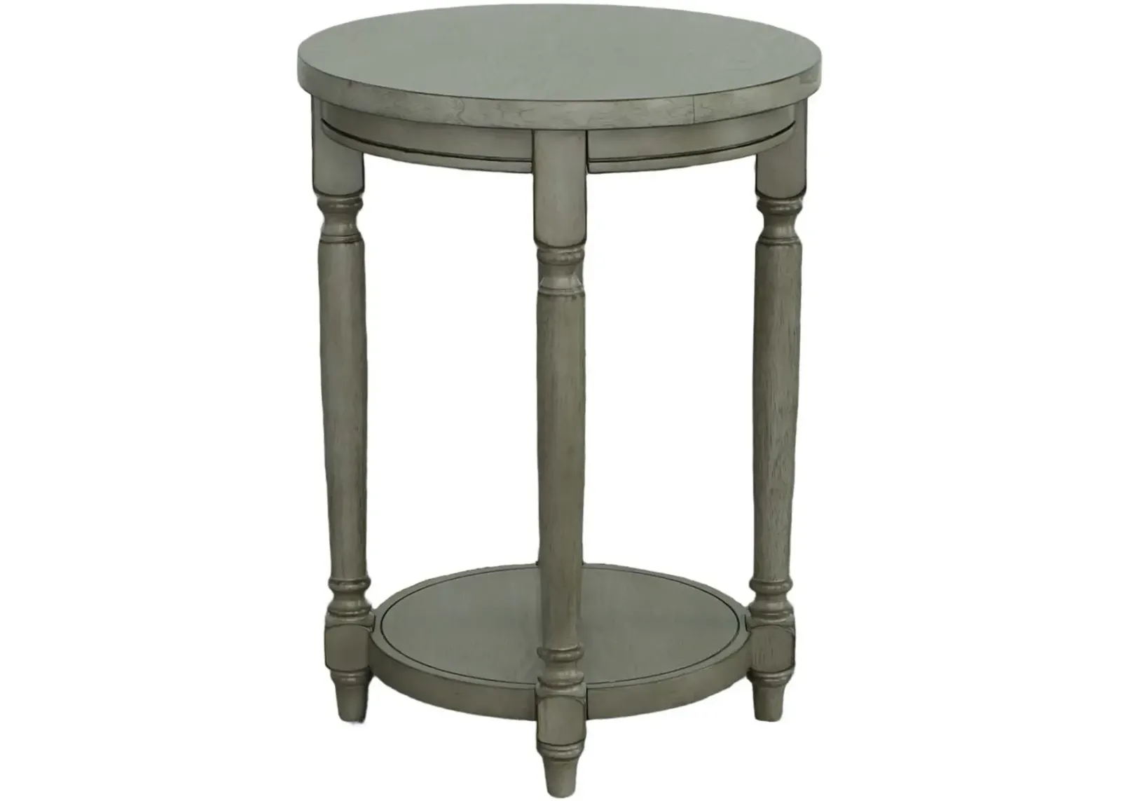 Ella Gray Side Table with Charging Port