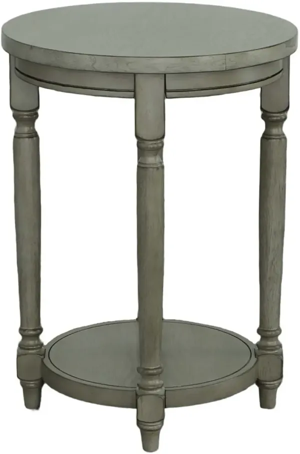 Ella Gray Side Table with Charging Port