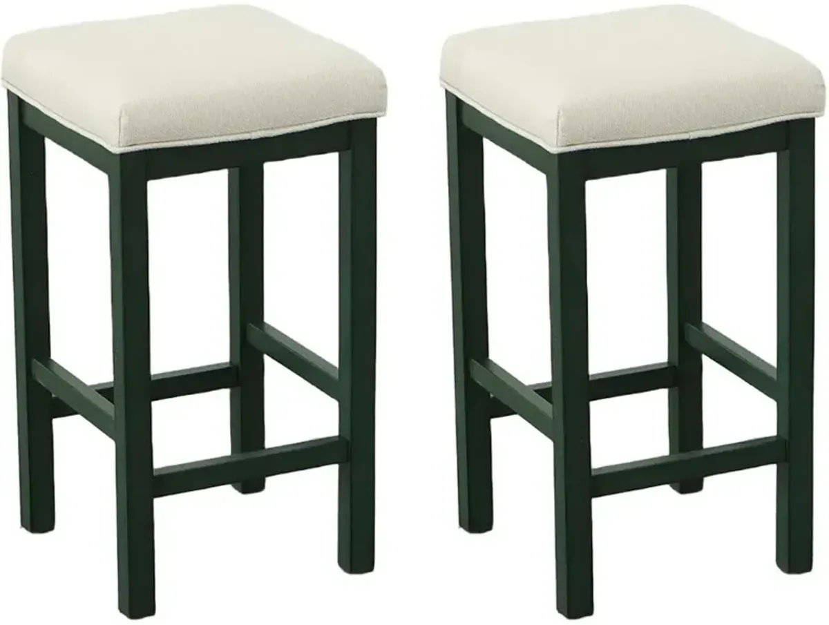 Irish Pub Green Counter Stools, Set of 2