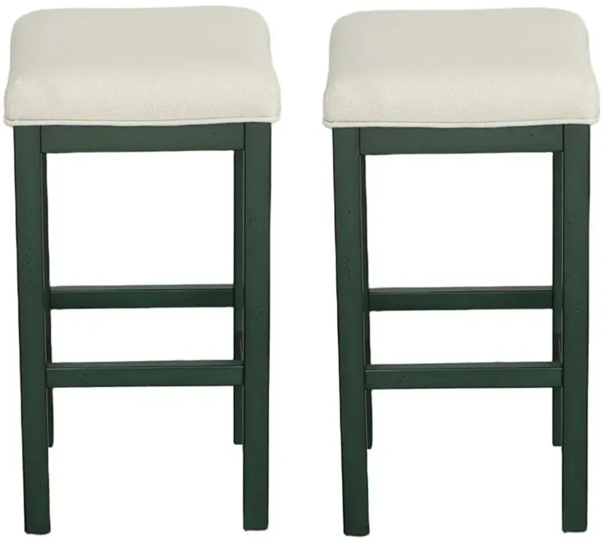 Irish Pub Green Counter Stools, Set of 2